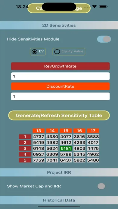DCF Valuation Tool Screenshots