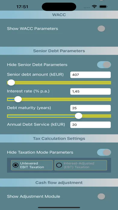 DCF Valuation Tool Screenshots