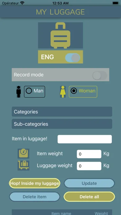 My Luggage List स्क्रीनशॉट