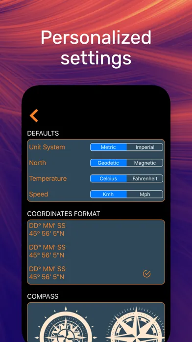Ảnh chụp màn hình của Compass Ω