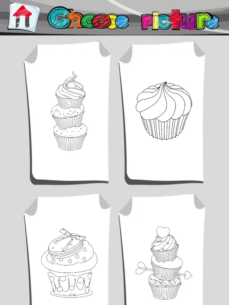 Cupcake Coloring Book App iPad 應用截圖