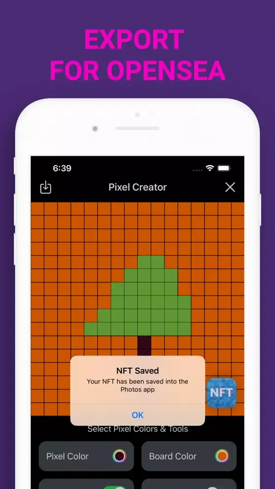 Capturas de pantalla de NFT Pixel Art Creator