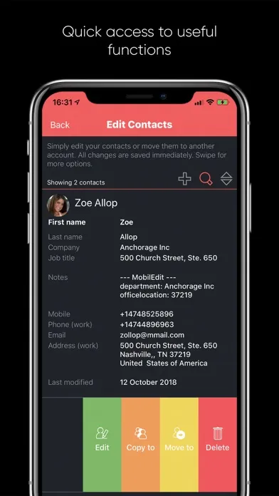 تصاویر Contacts Optimizer Pro