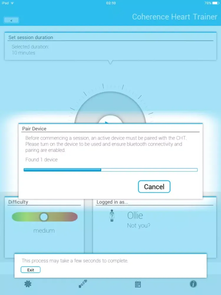 Tangkapan layar Coherence Heart Trainer iPad 