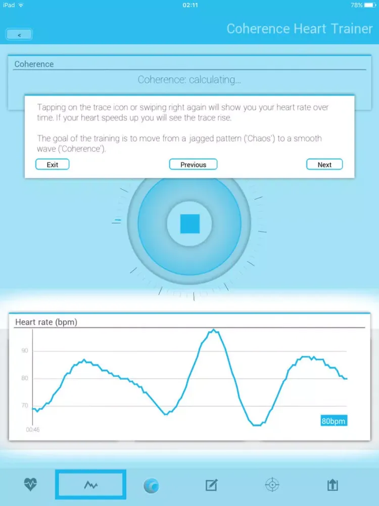 Tangkapan layar Coherence Heart Trainer iPad 