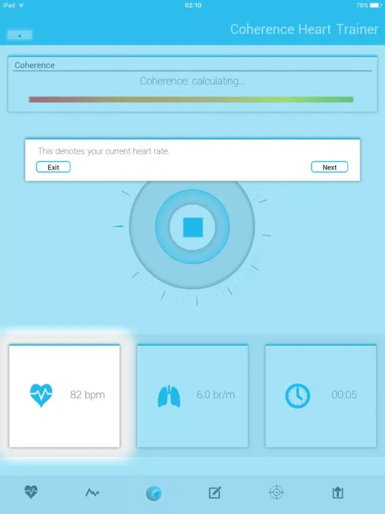 Tangkapan layar Coherence Heart Trainer iPad 