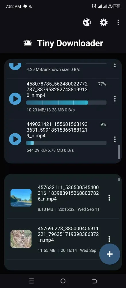 Tiny Download Manager スクリーンショット