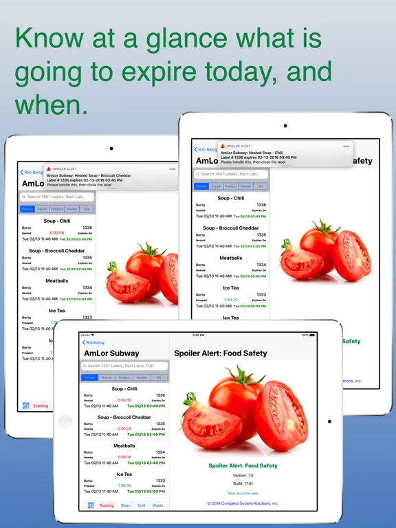 Tangkapan skrin Spoiler Alert Food Safety iPad 