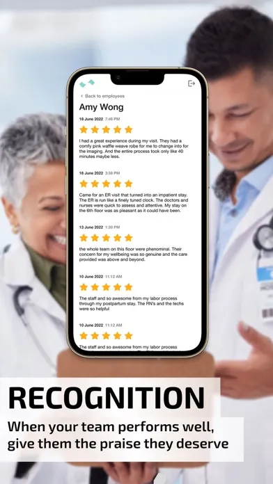 Tangkapan skrin Clinic Feedback & Recognition