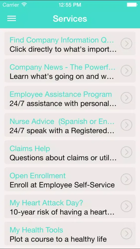 Capturas de tela do PBD Health Rewards
