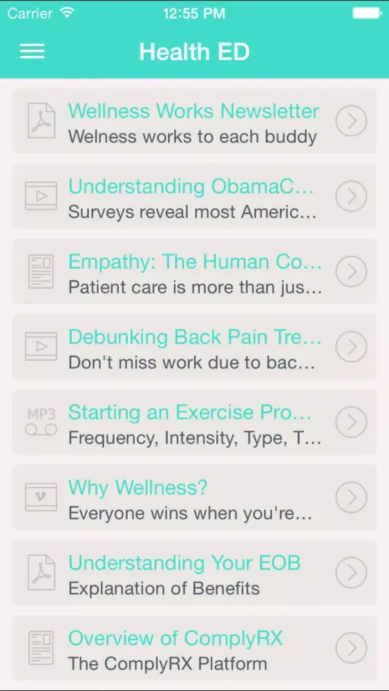 Capturas de tela do PBD Health Rewards