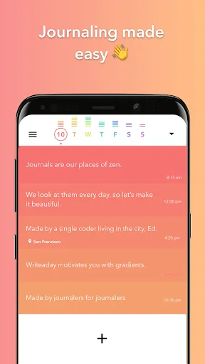 Скриншоты Writeaday - AI Journal