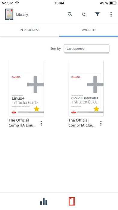 Capturas de tela do CompTIA Learning Center
