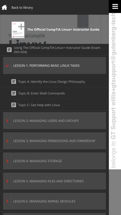Capturas de tela do CompTIA Learning Center