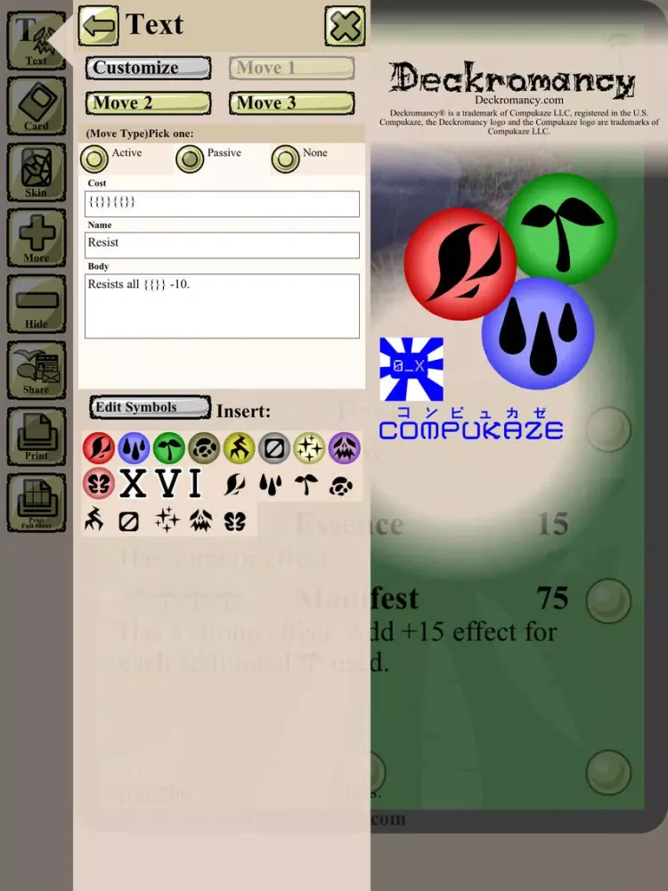 Deckromancy® Trading Card Maker - Craft of the Deckromancer™ with Animated GIF / APNG foil Lite iPad  스크린샷