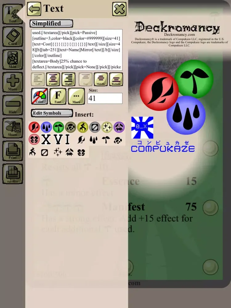 Deckromancy® Trading Card Maker - Craft of the Deckromancer™ with Animated GIF / APNG foil Lite iPad  스크린샷