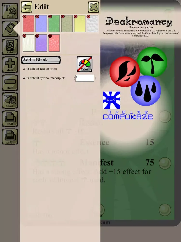 Deckromancy® Trading Card Maker - Craft of the Deckromancer™ with Animated GIF / APNG foil Lite iPad  스크린샷