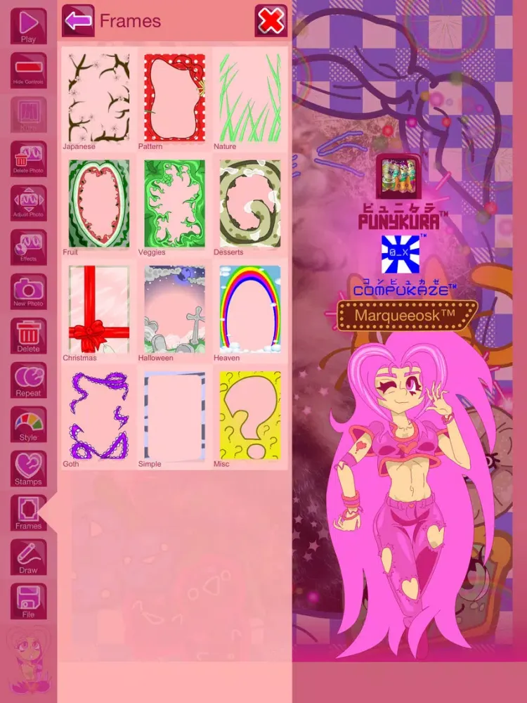 Punykura - kawaii purikura (cute Japanese photo sticker deco) & Animated GIF maker Lite iPad  Screenshots