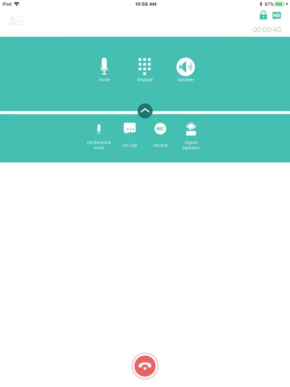 Ảnh chụp màn hình của JoinCall Audio Client iPad 