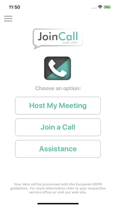 Ảnh chụp màn hình của JoinCall Audio Client