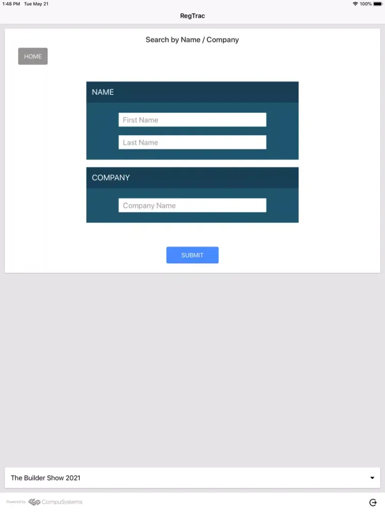 Screenshot di RegTrac iPad 