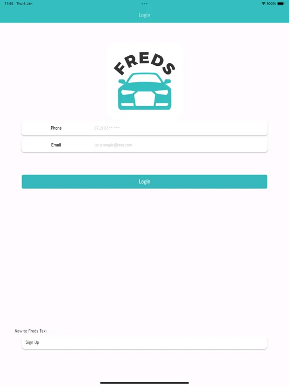 Freds private hire iPad Screenshots