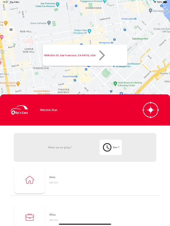 Tangkapan layar Ollys airport cars Ltd iPad 