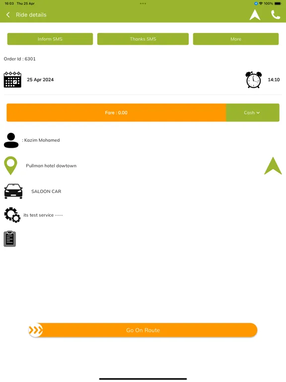 ภาพหน้าจอของ Tyre Dispatch Software iPad 