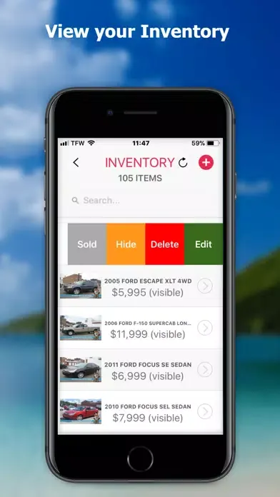 Tangkapan layar ComSoft Mobile Dealer