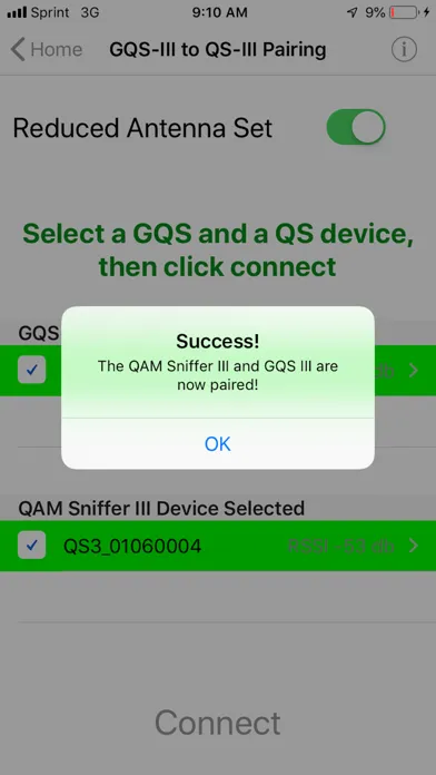 ComSonics GQSIII/QSIII Pairing Screenshots