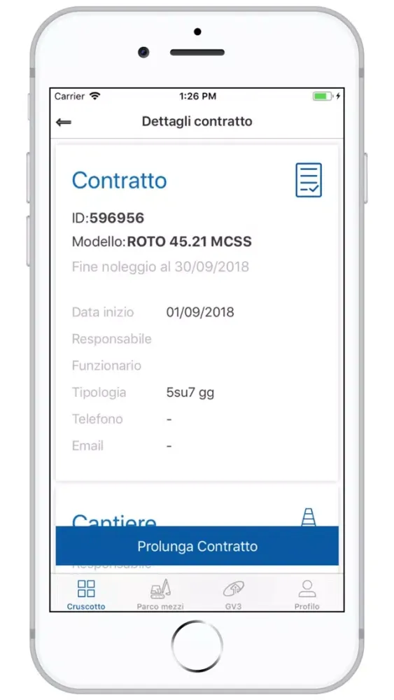 Capturas de tela do GV3 RentalApp