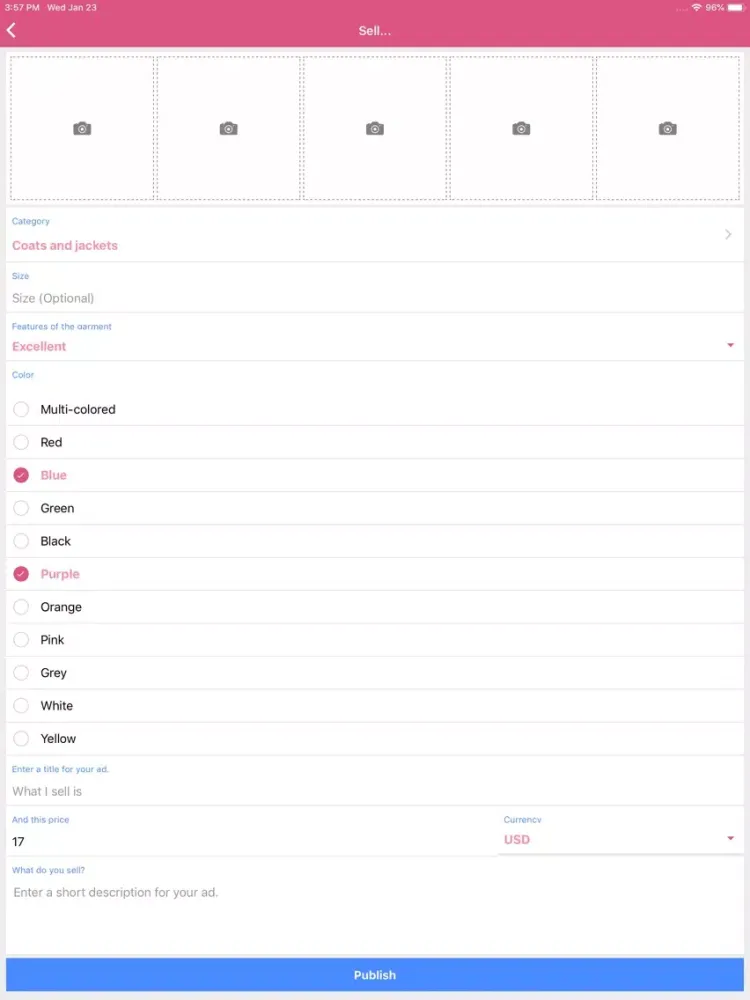 Ảnh chụp màn hình của Second Hand Clothes iPad 