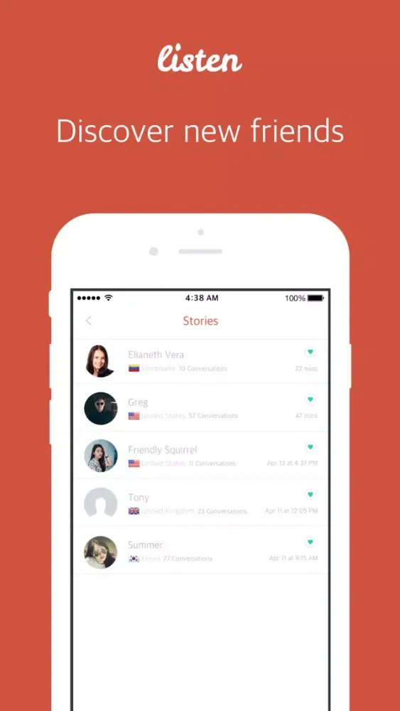 Capturas de tela do Listen - Voice Chat Rooms
