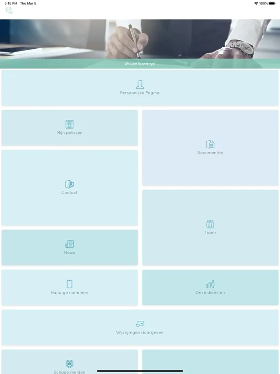 Ảnh chụp màn hình của Adviseur App iPad 