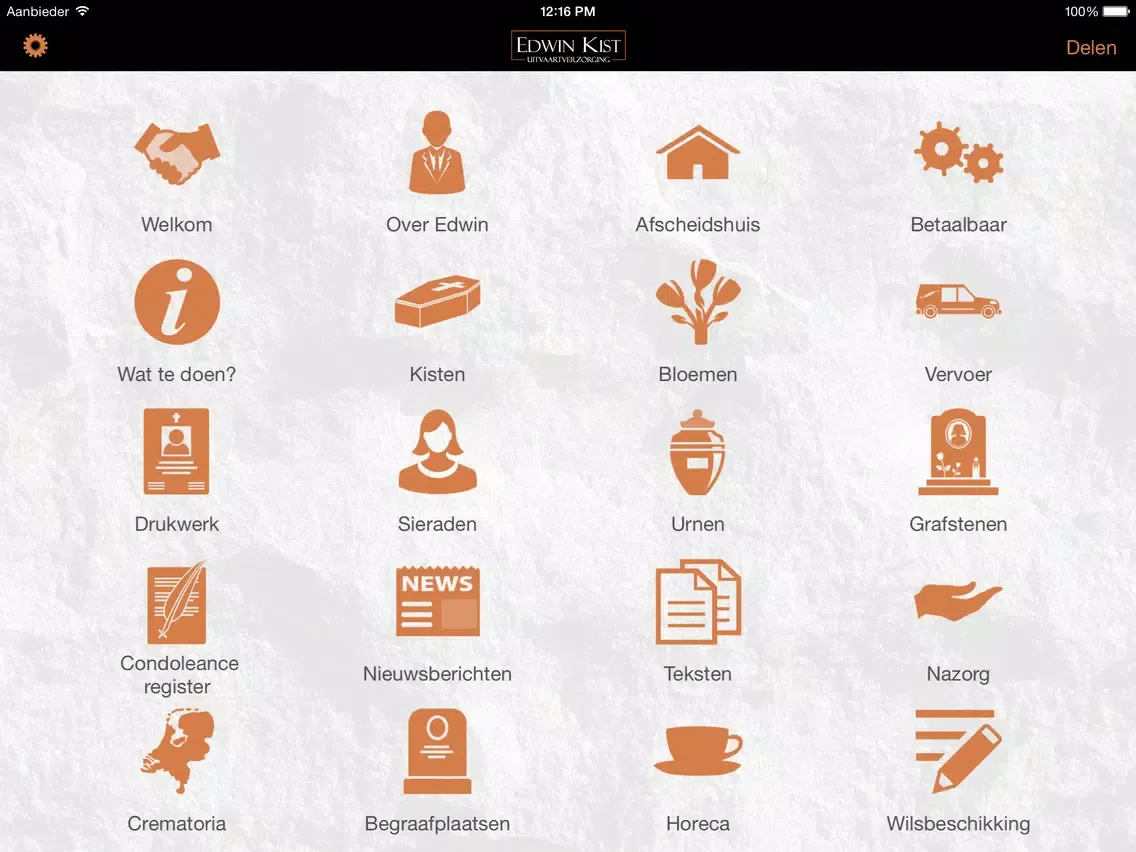 ภาพหน้าจอของ Edwin Kist Uitvaartverzorging iPad 