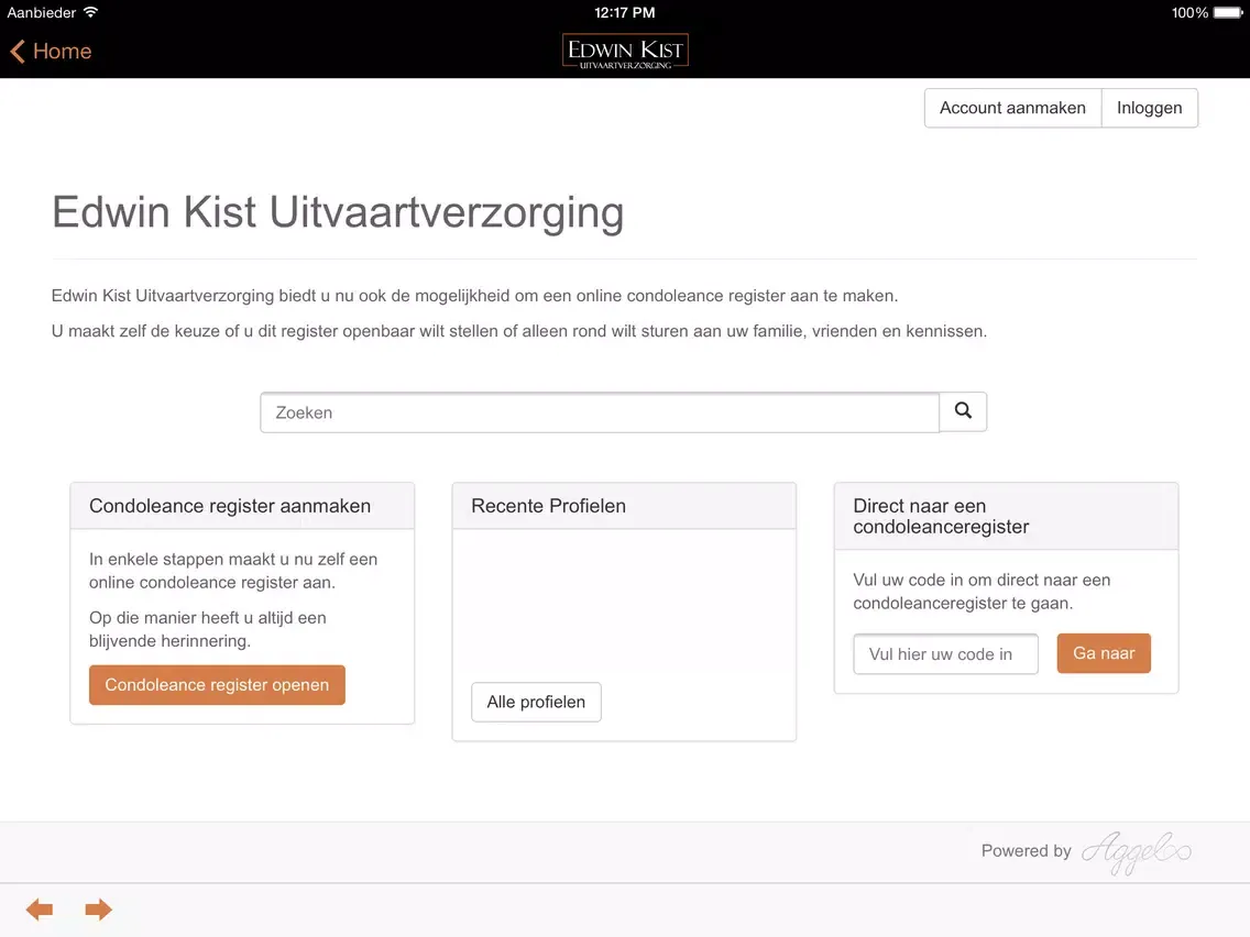 ภาพหน้าจอของ Edwin Kist Uitvaartverzorging iPad 