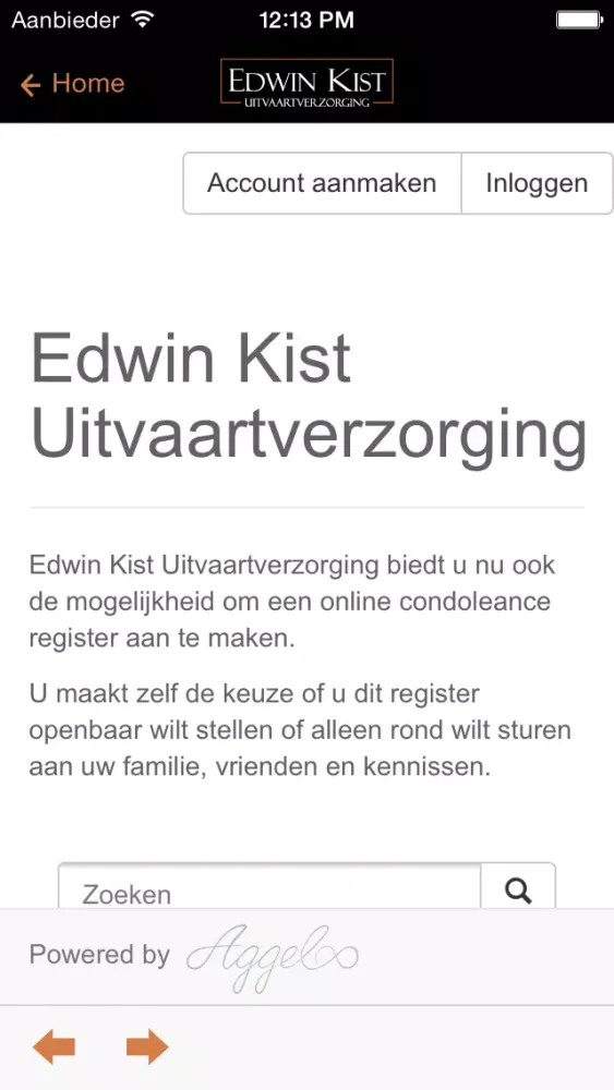 ภาพหน้าจอของ Edwin Kist Uitvaartverzorging