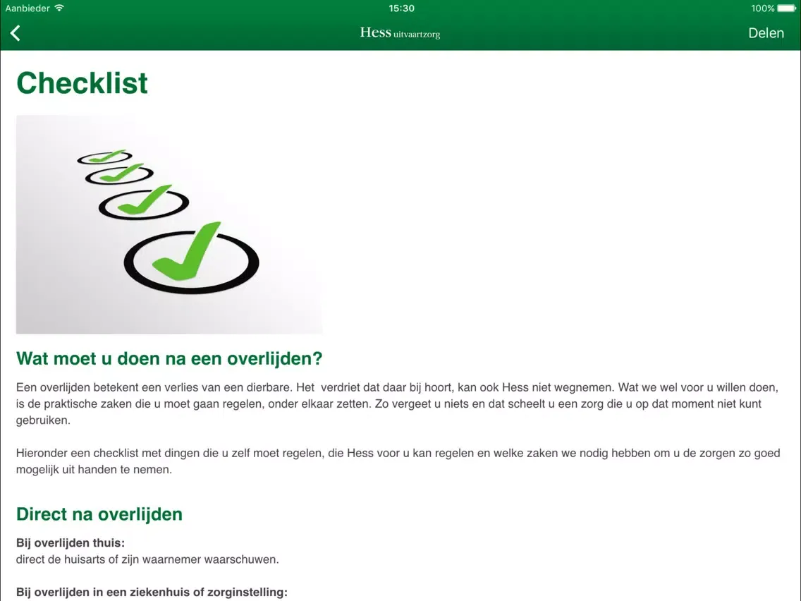 Hess Uitvaartzorg BV iPad  Ekran Görüntüleri