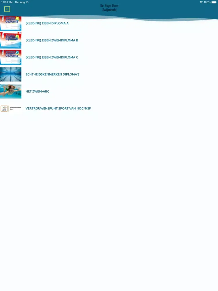 Sportcomplex De Hoge Devel iPad  스크린샷