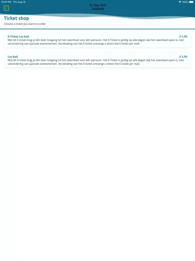 Sportcomplex De Hoge Devel iPad  스크린샷