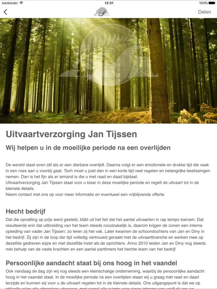 Uitvaartverzorging Jan Tijssen iPad  স্ক্রিনশট