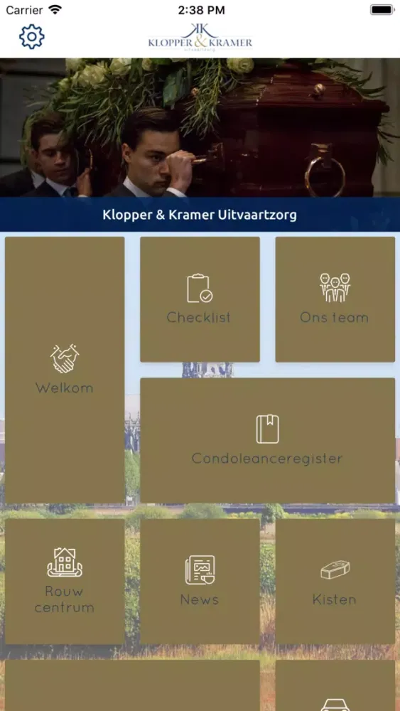 Capturas de tela do Klopper & Kramer uitvaartzorg