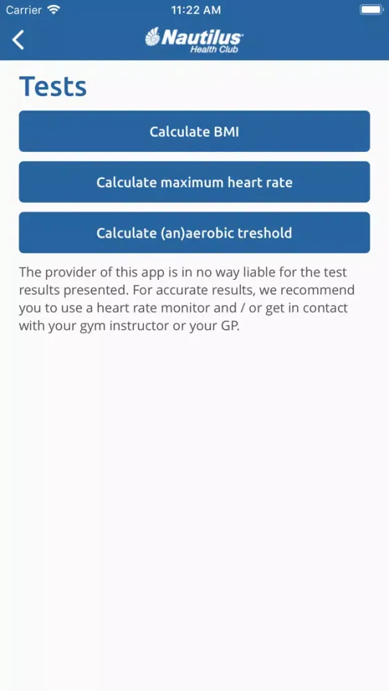 Nautilus Health Club スクリーンショット