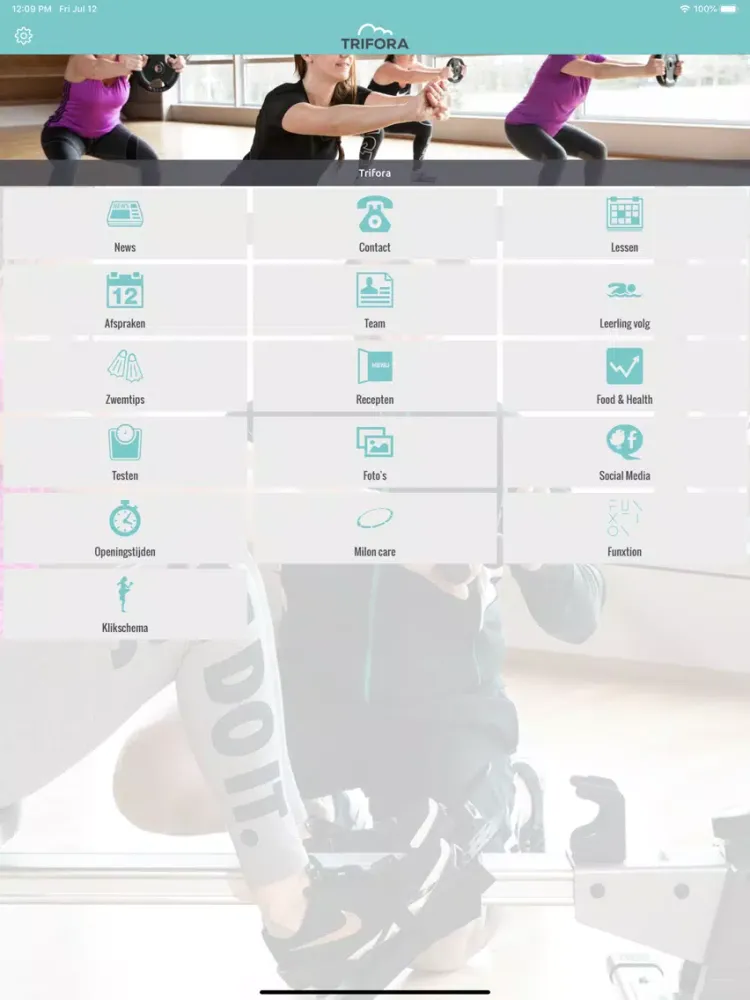 Trifora Health Racket Wellness iPad  スクリーンショット
