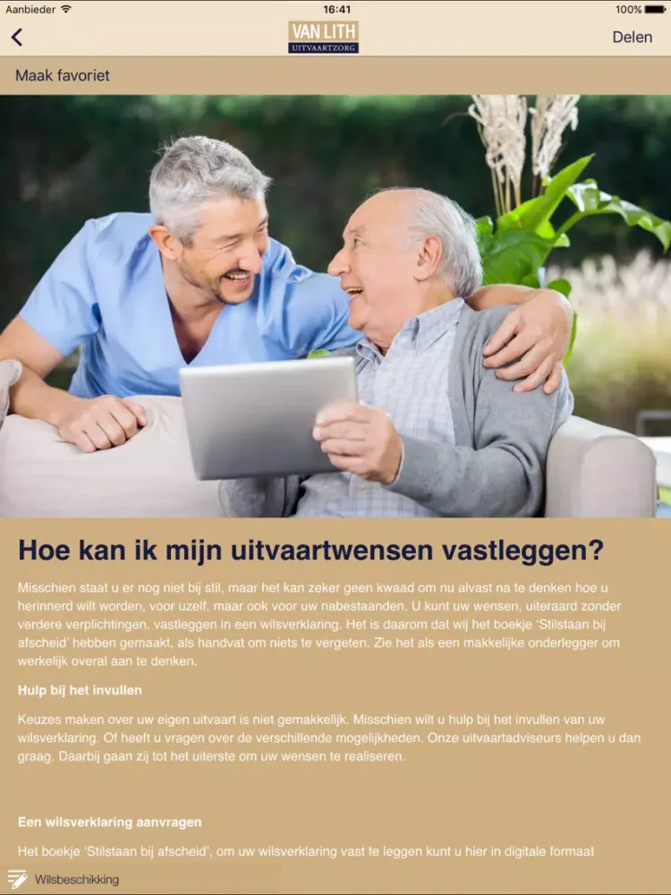 Uitvaartverzorging Van Lith iPad  Ekran Görüntüleri
