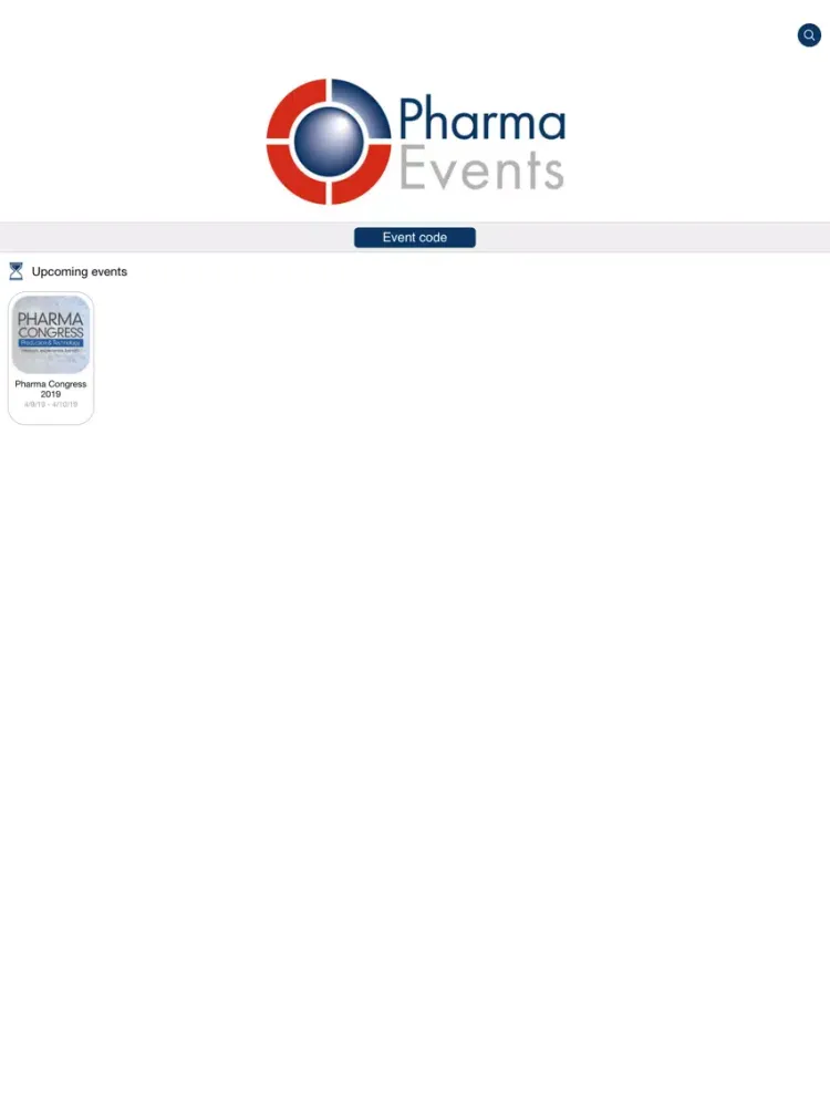 Ảnh chụp màn hình của Pharma Events iPad 