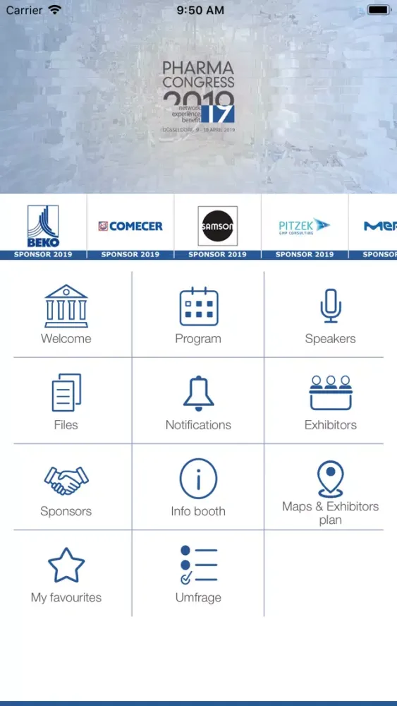 Ảnh chụp màn hình của Pharma Events