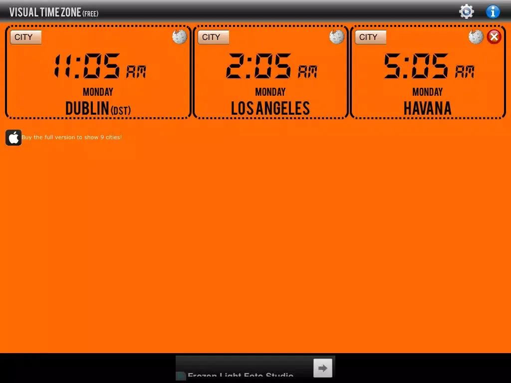 Visual Time Zone Free iPad Screenshots