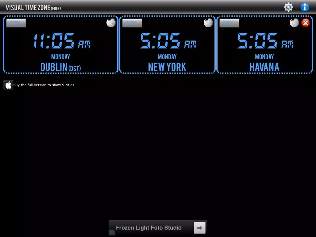 Visual Time Zone Free iPad Screenshots