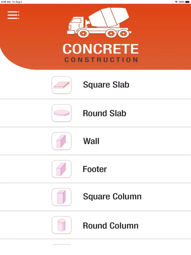 صور Concrete Calculator and Mixer iPad 